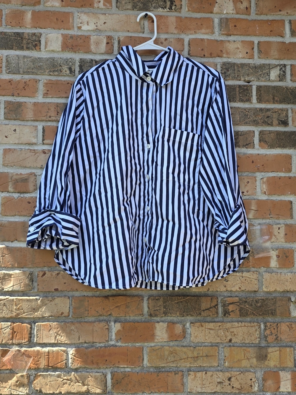 Madewell Blue and White Striped Button-Up Shirt - Picture 9 of 16